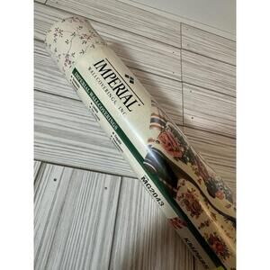 Imperial Wallcoverings Wallpaper Cream Pink Florals Green Vines 11 Yards Crafts